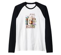 Girl Read Your Bible Christian Faith Jésus Livre Manche Raglan
