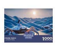Girl Sits on Oversized CRB 1000 Pcs Carton Premium Lot de Puzzles Giant Fantasy Crab Anti-Stress Jeu Familial Puzzles As Birthday Gifts 38x26cm/1000pcs