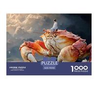 Girl Sitting on A Crab 1000 Pcs Carton Premium Lot de Puzzles Girl and Giant Crab Stimulant Et Éducatif Défi Unique Puzzles pour Adultes Et Enfants 70x50cm/1000pcs