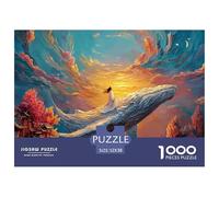 Girl Sitting on A Whale 1000 Pcs Carton Premium Coffret De Puzzles Underwater Fantasy Stimulant Et Éducatif Défi Unique Puzzles As Birthday Gifts 52x38cm/1000pcs