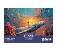 Girl Sitting on A Whale 1000 Pièces Carton Premium Coffret De Puzzles Underwater Fantasy Stimulant Et Éducatif Jeu Familial Puzzles As Birthday Gifts 70x50cm/1000pcs