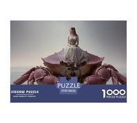Girl Sitting on Crab 1000 Pcs Carton Premium Lot de Puzzles Girl and Crab Stimulant Et Éducatif Défi Unique Puzzles As Birthday Gifts 38x26cm/1000pcs