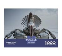 Girl Sitting on Crab 1000 Pcs Carton Premium Lot de Puzzles Girl and Crab Stimulant Et Éducatif Jeu Créatif Puzzles As Birthday Gifts 52x38cm/1000pcs