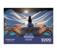 Girl Sitting on Crab 1000 Pièces Carton Extra-épais Lot de Puzzles Girl and Crab Stimulant Et Éducatif Jeu Créatif Puzzles pour Adultes Et Enfants 70x50cm/1000pcs