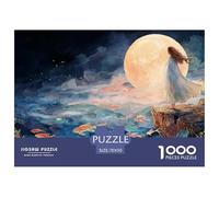 Girl Stands on The Byssaa 1000 Pièces Carton Extra-épais Coffret De Puzzles Beautiful Woman Stimulant Et Éducatif Jeu Familial Puzzles pour Adultes Et Enfants 70x50cm/1000pcs