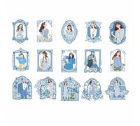 Girl Sticker Variety Pack Rose Series 45PCS Autocollants pour le scrapbooking Notes journalistes Paper auto-adhésifs autocollants vibrants Couleurs vibrantes Design Roantic DIY (Bleu)