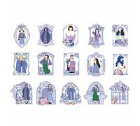 Girl Sticker Variety Pack Rose Series 45PCS Autocollants pour le scrapbooking Notes journalistes Paper auto-adhésifs autocollants vibrants Couleurs vibrantes Design Roantic DIY (Violet)