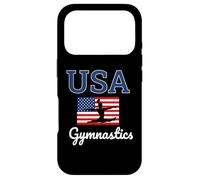 Girl Tumbling Team Gear Gymnast Gymnastics USA American Flag Coque pour iPhone 17 Pro