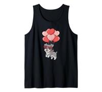 Girl Valentines Day Heart Balloons Miniature Schnauzer Lover Débardeur