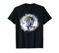 Girl Who Loves Dragons Purple Dragon Flower Butterfly Floral T-Shirt