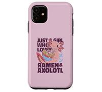 Girl Who Loves Ramen & Axolotl Japan Eat Noodles Meme Coque pour iPhone 11