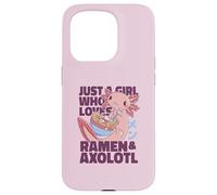 Girl Who Loves Ramen & Axolotl Japan Eat Noodles Meme Coque pour iPhone 15 Pro