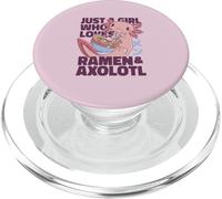 Girl Who Loves Ramen & Axolotl Japan Eat Noodles Meme PopSockets PopGrip pour MagSafe