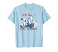 Girl Will Be Girls Patriotic Feminist 4th of July Women T-Shirt