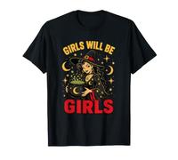 Girl Will Be Girls Witch Women Potion Brew Celestial Stars T-Shirt