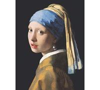 Girl With A Pearl Earring Black Paper Sketchbook: Johannes Vermeer Art Notebook For Painting & Drawing With Vivid Colors Use With Art Supplies Like Colored Pencils, Chalk, Metallic Markers, Gel & In