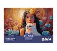 Girl with Black Hair 1000 Pcs Carton Premium Coffret De Puzzles Fantasy Girl Stimulant Et Éducatif Jeu Créatif Puzzles As Birthday Gifts 70x50cm/1000pcs