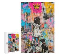 Girl with Crown Graffiti Art Print Puzzle 1000 Pièces Educa Jouet en Bois Cadeau Unique Décoration Intérieure Jeu Éducatif Challenge Toy Adultes Et Enfants À Partir De 14 Ans 1000 PCS