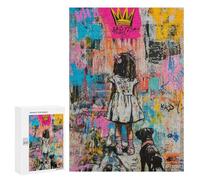 Girl with Crown Graffiti Art Print Puzzle 300 Pièces Educa Jouet en Bois Cadeau Unique Décoration Intérieure Jeu Éducatif Challenge Toy Adultes Et Enfants À Partir De 14 Ans 300 PCS