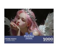 Girl with White Wings 1000 Pièces Carton Extra-épais Coffret De Puzzles Red Girl Princess Stimulant Et Éducatif Défi Unique Puzzles As Birthday Gifts 38x26cm/1000pcs
