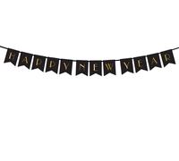 Girlande "Happy New Year" Silvester schwarz