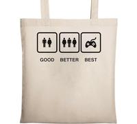 Girlfriend Good Two Girlfriends Better Gaming Sac fourre-tout en coton écologique naturel Beige