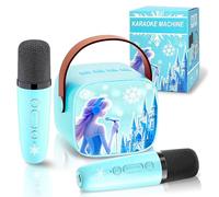 GirliGlee Micro Karaoké Enfant Fille, Enceinte Bluetooth Frozen avec 2 Micros sans Fil, Cadeau Frozen 3 4 5 6 7 8 9 Ans,Micro Enfant pour Chanter, Idée Cadeau Anniversaire Fille