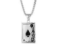 Girls Accessories Ace of Spades Collier pour Hommes et Femmes, Skull Ace of Spades Pendant Grand Ace of Spades Pendant Collier, Classic Square Tag Ace of Spades, Playing Card