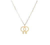 Girls Accessories Collier Trans en Argent Sterling 925, Colliers Pendentif Symbole lesbien Gay, Collier bisexuel, Collier transgenre, Elle et Son Collier Lesbienne, Collier Double Vénus, Collier