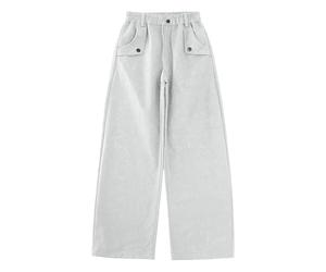 Girls Active Wide Leg Pants - Kids High Elastic Waist Palazzo Trousers, Loose Straight Comfy Sweatpants, Trendy Baggy Lounge Wear, Casual Yoga Pants (Beige, 8-9 Years) p79n