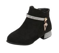 Girls and Boys Children's Casual Shoes Mesh Soft Sole Breathable Sports Short Fille Jaune Bottines (Black, 33.5 Big Kids)