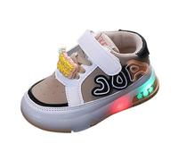 Girls and Boys Spring Summer and Autumn Children's Sports Shoes for Small and Medium Sized Children's Toddler Shoes Flashing Light Casual Sports Shoes Pantoufle 23 (Khaki, 27 Little Child)