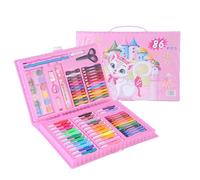 Girls Art Set - 86 pièces - Kit complet de peinture de dessin de 86 pièces | Coffrets d'art sûrs et lavables avec des pastels, des craies et des crayons colorés pour filles, garçons, adolescents