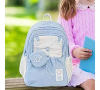 Girls Backpack, Multi-Pocket Schoolbag, Stylish Casual Bag, Spacious Student Bookbag, Travel and Daily Use Bag for Youth Teen Adults Friends Family, 16.73×12.59×6.69 inches