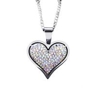 Girls Bijoux Accessoire Elegant Black Crystal Pave Pave Coeur Collier pour femmes, Collier de coeur à pavé de troupeau, collier de Reunion Heart Collier pour le collier de vacances à Saint-Valentin