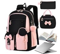 Girls Bookbag Set 3 Pieces Ergonomic School Backpack With Lunch Box