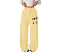 Girls Cute Sweatpants Baby Girls Bow High Waisted Baggy Athletic Joggers with Pockets Children Oversized Drawstring Straight Leg Jogging Pants Toddler Casual Tracksuit Bottoms