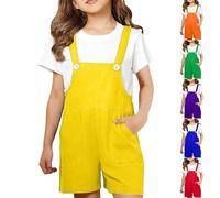 Girls Dungarees Short Summer Sleeveless Casual Jumpsuit Kids Adjustable Strap Wide Leg Baggy Rompers Fashion Overalls Shorts Children Beach Vacation Playsuits