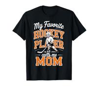 Girls Hockey Mama Ma joueuse préférée m'appelle Maman Orange T-Shirt