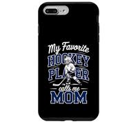 Girls Hockey Mama My Favorite Player Calls Me Mom Bleu Marine Coque pour iPhone 7 Plus/8 Plus