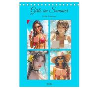 Girls im Sommer. Erotik-Paintings (Tischkalender 2026 DIN A5 hoch), CALVENDO Monatskalender: Selbstbewusste Frauen im heißen Sommerglanz