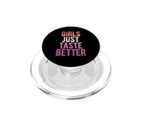 Girls Just Taste Better - Drapeau Amusant de la fierté Lesbienne aux Couleurs PopSockets PopGrip pour MagSafe