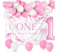 Girls Just Wanna Be One Girl Bannière pour 1er anniversaire avec nœud rose