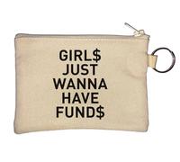 Girls Just Wanna Have Funds Porte-monnaie avec signe dollar Beige
