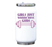 Girls Just Wanna Have Guns Dumbell Gym Art Bouteille isotherme pour boissons Blanc Taille unique