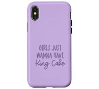 Girls Just Wanna Have King Cake Mardi Gras Perles Amusantes Coque pour iPhone X/XS