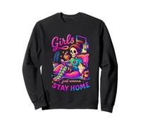 Girls Just Wanna Stay Home Cozy Squelette Sweatshirt