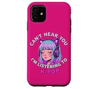Girls Korean Pop Shirt Can't Hear You I'm Listening to Kpop Coque pour iPhone 11