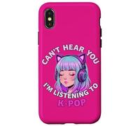 Girls Korean Pop Shirt Can't Hear You I'm Listening to Kpop Coque pour iPhone X/XS