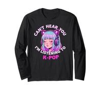 Girls Korean Pop Shirt Can't Hear You I'm Listening to Kpop Manche Longue